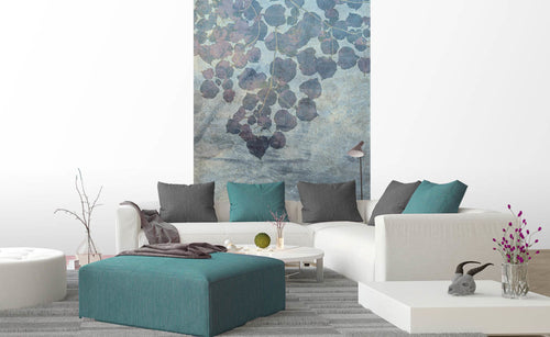 dimex blue leaves abstract Fotomural Tejido No Tejido 150x250cm 2 Tiras Ambiente | Yourdecoration.es