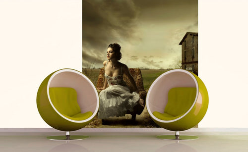 dimex girl on armchair Fotomural Tejido No Tejido 225x250cm 3 Tiras Ambiente | Yourdecoration.es