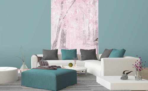 dimex pink forest abstract Fotomural Tejido No Tejido 150x250cm 2 Tiras Ambiente | Yourdecoration.es