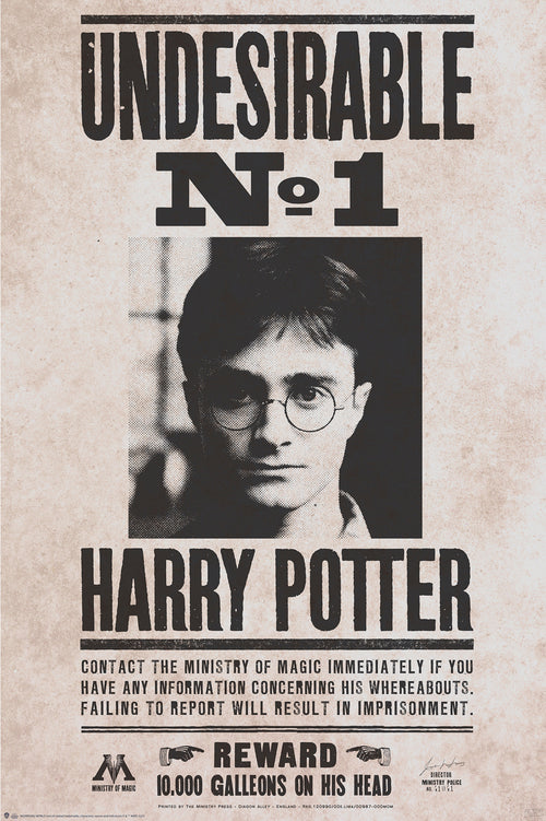 Gbeye Harry Potter Undesirable Nr 1 Póster 61X91 5cm | Yourdecoration.es