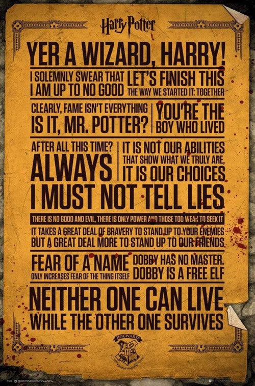GBeye Harry Potter Quotes Póster 61x91,5cm | Yourdecoration.es