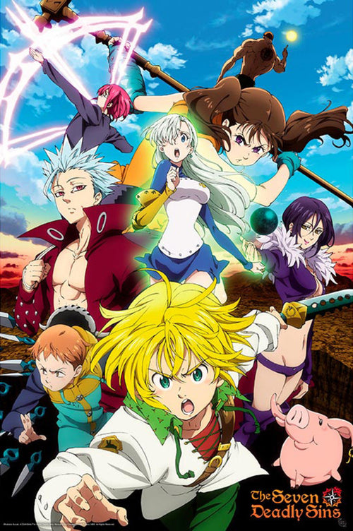 Gbeye GBYDCO026 The Seven Deadly Sins S3 Meliodas And Sins Póster 61x 91-5cm | Yourdecoration.es