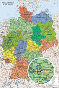 GBeye Germany Map Póster 61x91,5cm | Yourdecoration.es