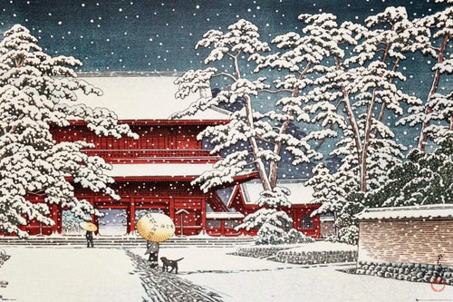 GBeye Kawase Zojo Temple in the Snow Póster 91,5x61cm | Yourdecoration.es