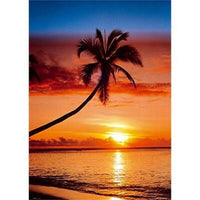 GBeye Sunset and Palm Tree Póster 61x91,5cm | Yourdecoration.es