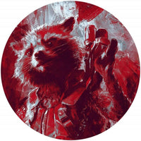 komar avengers painting rocket raccoon Autoadhesivo Fotomural 125x125cm Redondo | Yourdecoration.es