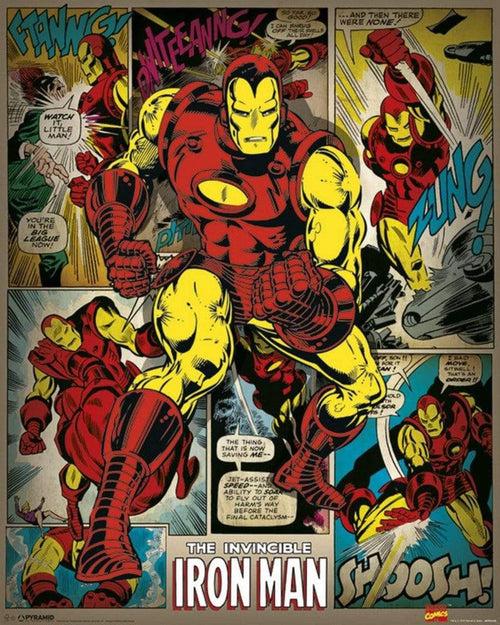 Pyramid Marvel Comics Iron Man Retro Póster 40x50cm | Yourdecoration.es