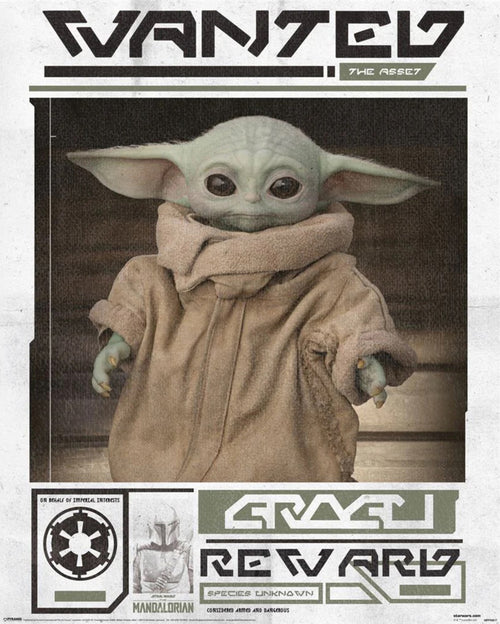 pyramid mpp50817 star wars the mandalorian grogu wanted Póster 40x50cm | Yourdecoration.es