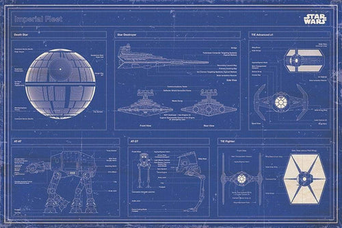 Pyramid Star Wars Imperial fleet blueprint Póster 91,5x61cm | Yourdecoration.es