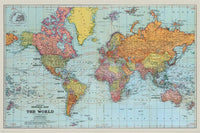 Pyramid Stanfords General Map of the World Colour Póster 91,5x61cm | Yourdecoration.es