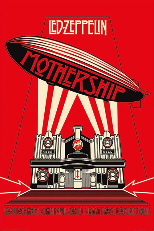 pyramid pp34445 led zeppelin mothership red Póster 61x91 5cm | Yourdecoration.es