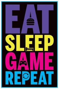 Pyramid Eat Sleep Game Repeat Gaming Póster 61x91,5cm | Yourdecoration.es
