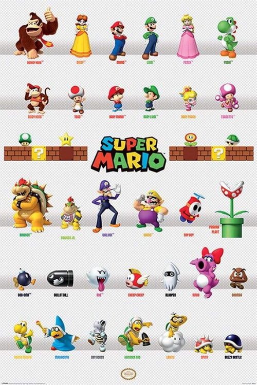 Pyramid Super Mario Character Parade Póster 61x91,5cm | Yourdecoration.es