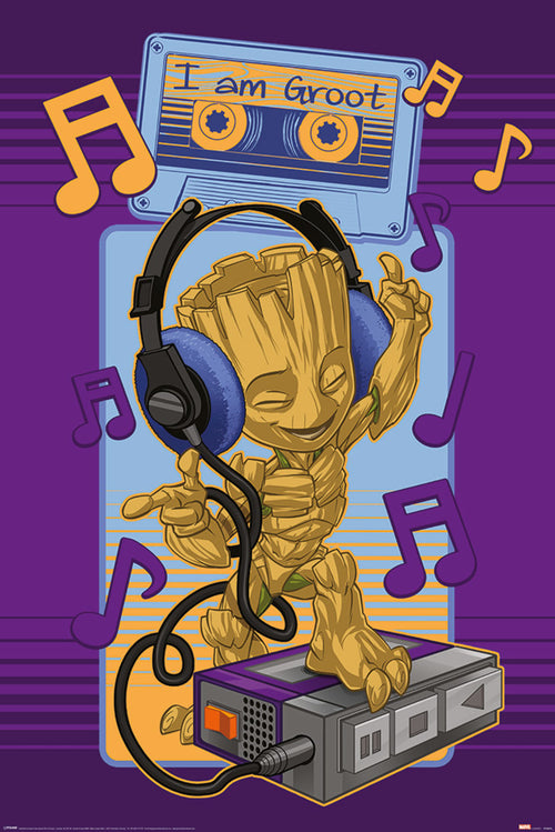 Pyramid PP34870 Guardians Of The Galaxy Groot Cassette Póster | Yourdecoration.es