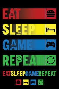 Pyramid Eat Sleep Game Repeat Póster 61x91,5cm | Yourdecoration.es